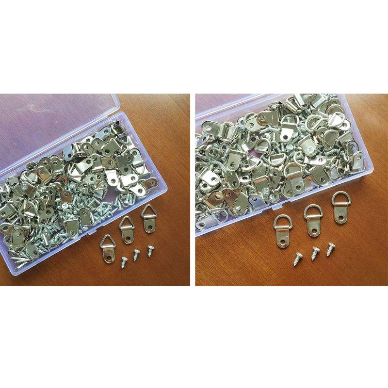 100 st/set d ring hängande bildram rem hängare krokar oljemålning spegel hängare med skruvar kit 37md