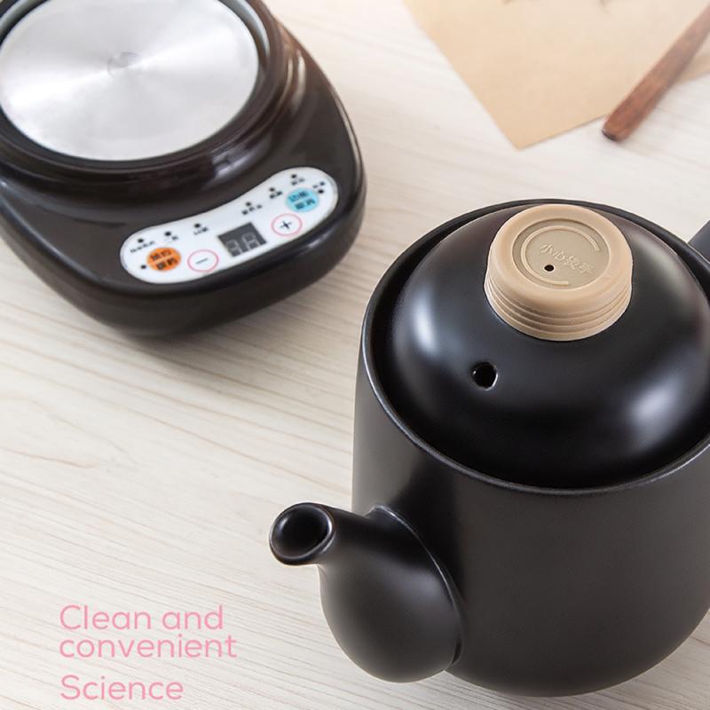 220V 1.2L Automatic Electric Water Pot Black Ceramic 450W Multifunctional Chinese Medicine Pot Household Stove Milk Health Pot