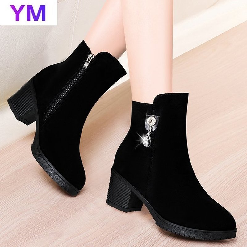 Lente Winter Mode Flock Enkellaarsjes Ronde Neus R... – Vicedeal