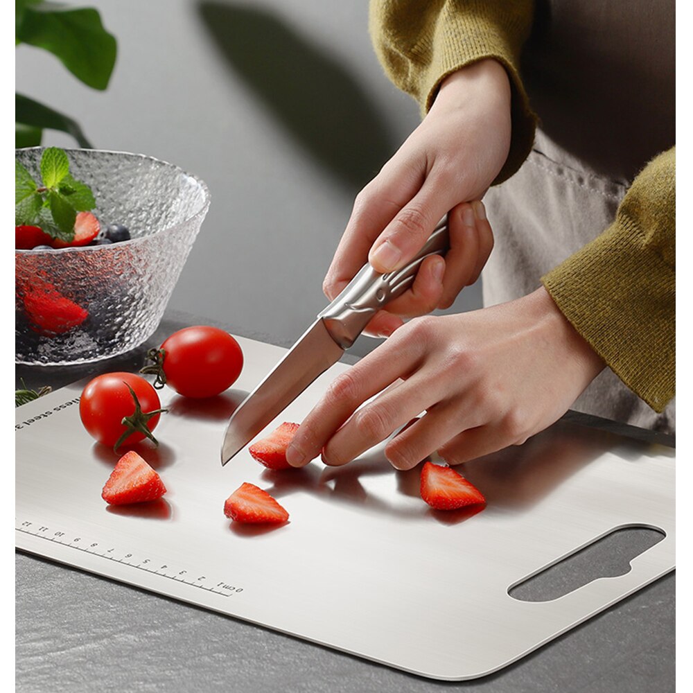 XYj planche à découper, couteau en acier inoxydable, planche à découper pour bloc de boucherie de viande, service antimicrobien robuste