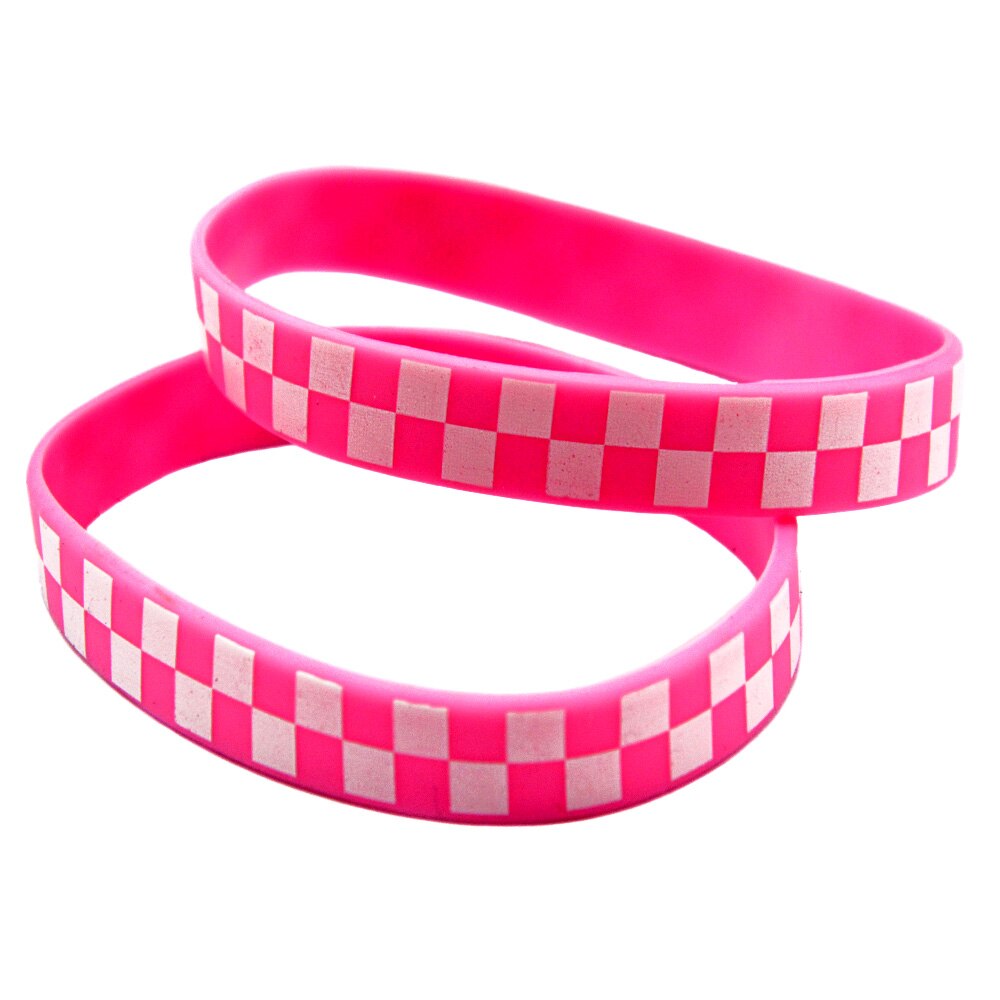 OBH 50PCS Hip Hop Style Printed Checkered Silicone Wristband