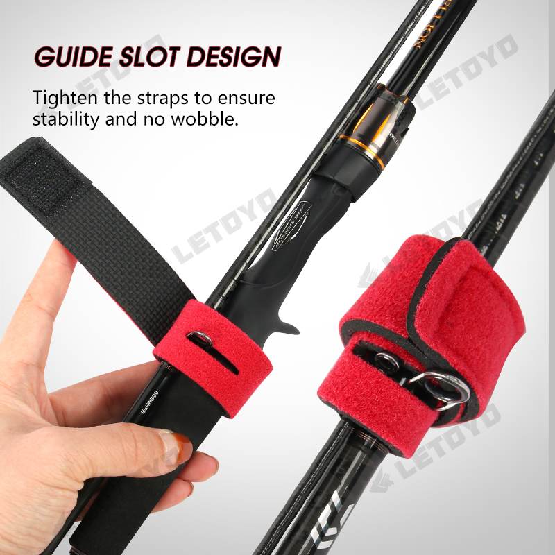LETOYO 2 4 6 pièces épaissir ferme canne à pêche support ceinture sangle avec bouchons coulée filature canne porte-cravate accessoires de pêche outils