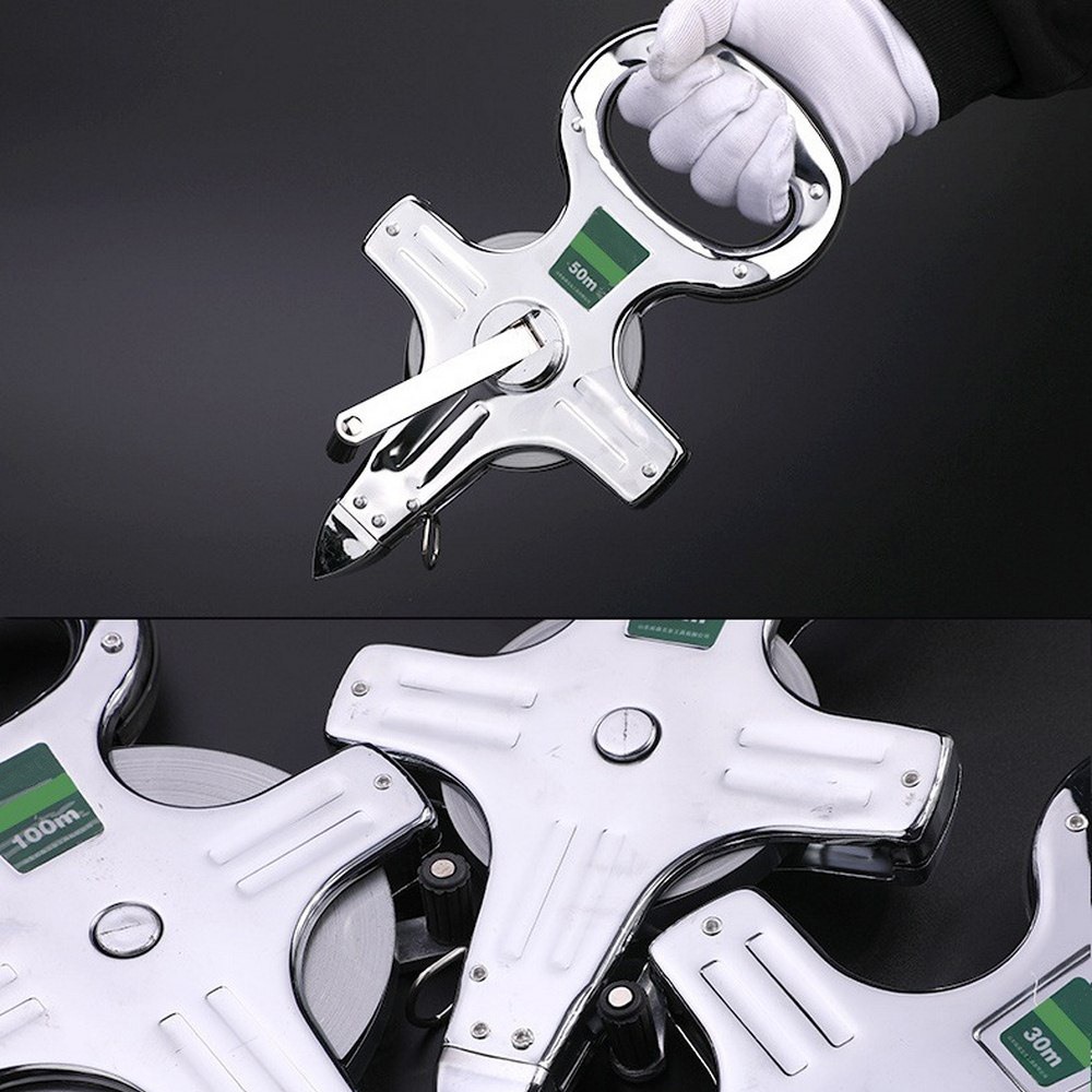 30M/100Ft 50M/165Ft Stainless Steel Tape Measuring Rulers for Construction Surveying Retractable Metric System Measuring Tool