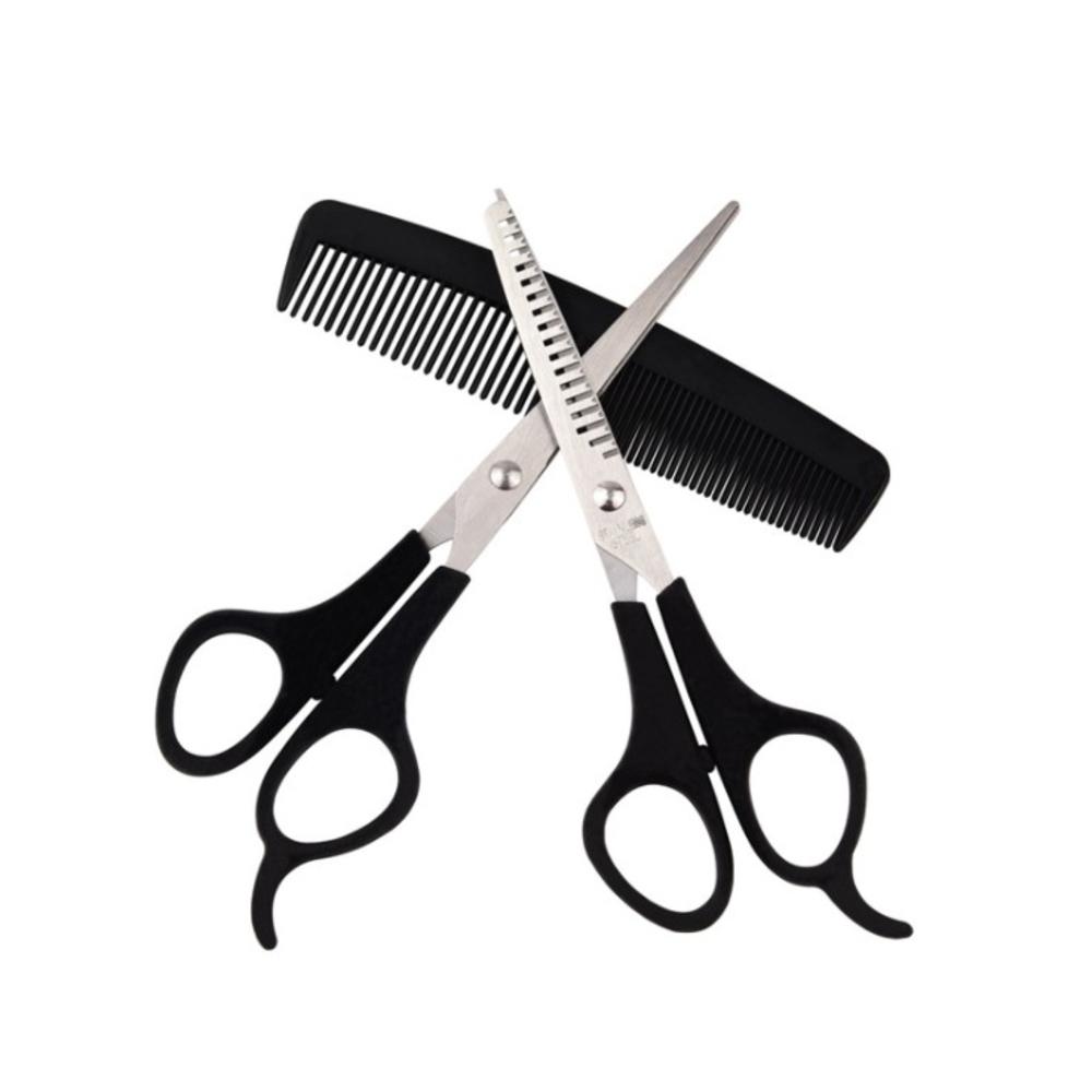 8Pcs/Set Hairdressing Scissors Set Clippers Hairs Thinning Scissors Barber Home Salon Hair Scissors Shears: 3Pcs