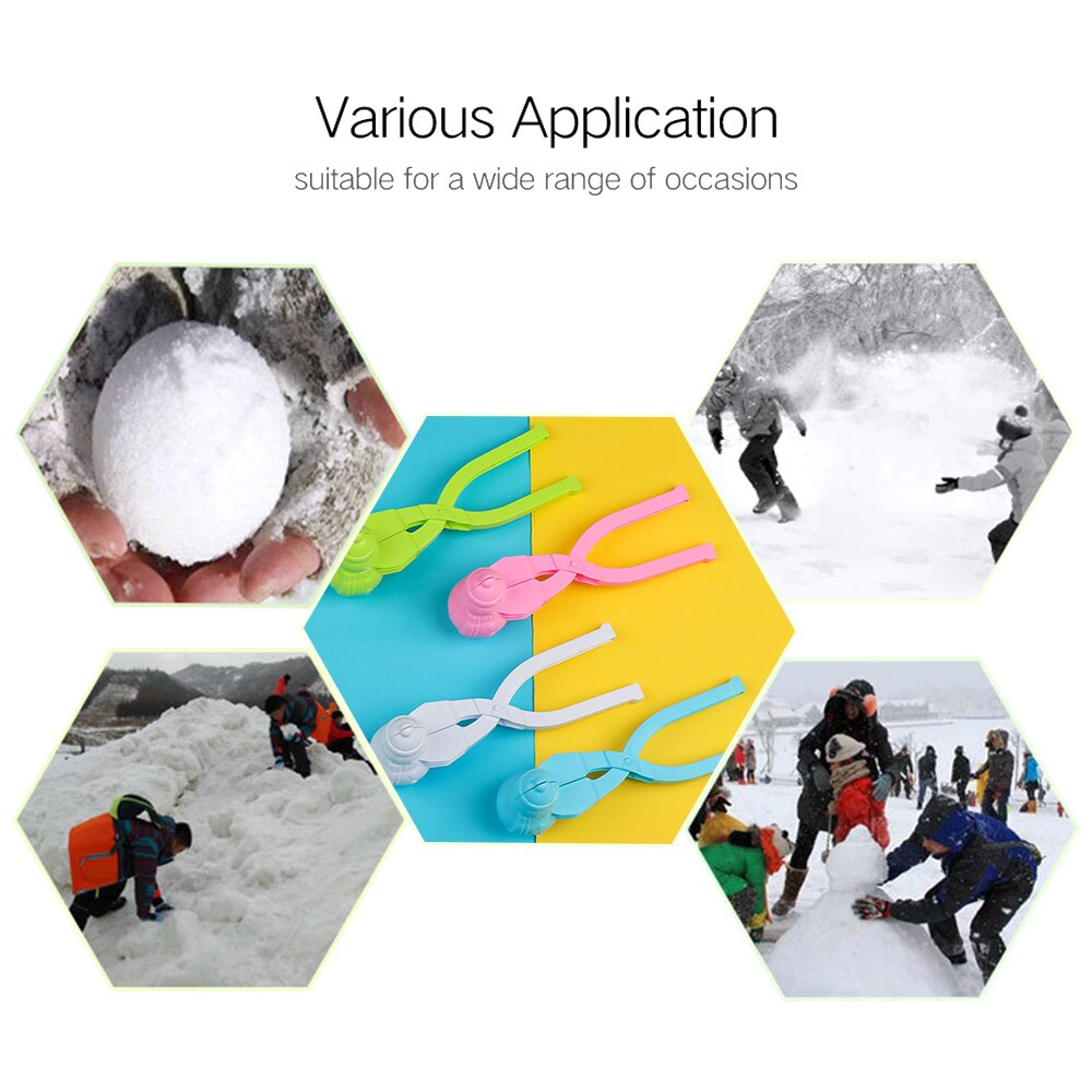 1Pc Willekeurige Kleur Winter Sneeuwbal Maker Clip Kinderen Eend Vormige Plastic Kids Outdoor Zand Sneeuwbal Mold Speelgoed Beeldhouwen Maken tool