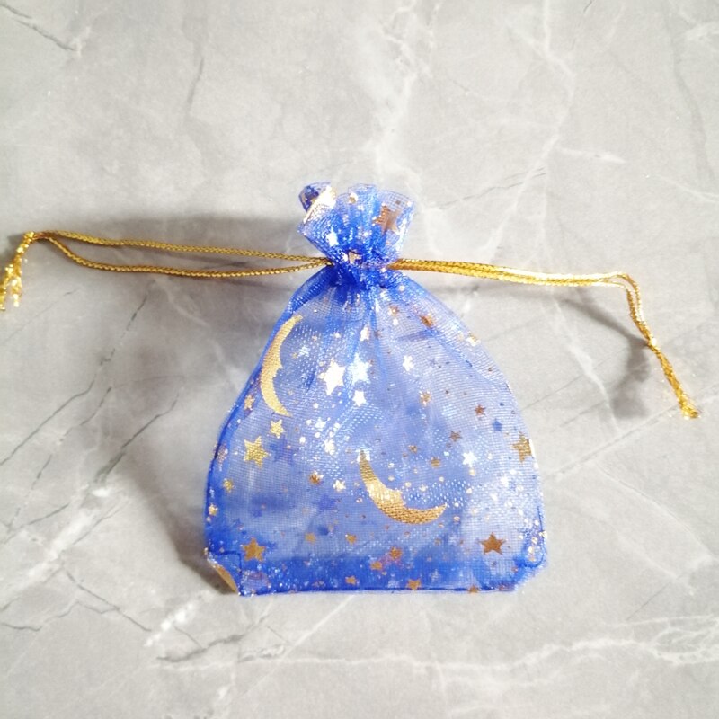 500 sztuk Star Moon Organza torby na prezenty woreczek na etui na biżuterię Mini saszetka sznurek do przechowywania opakowanie biżuterii na torebki torby ekspozycyjne