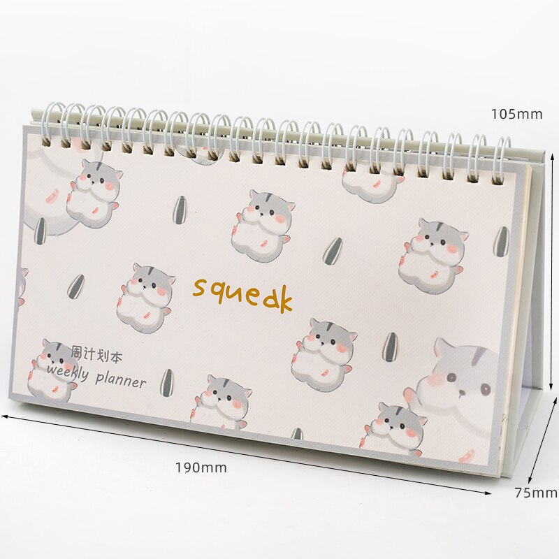 Leuke Student Bureau Cartoon Tijd Organizer Pad Briefpapier Maandelijkse Wekelijkse Dagelijkse Planner Lijst Memo Pad Note Pad Spoel Notebook: Light Grey