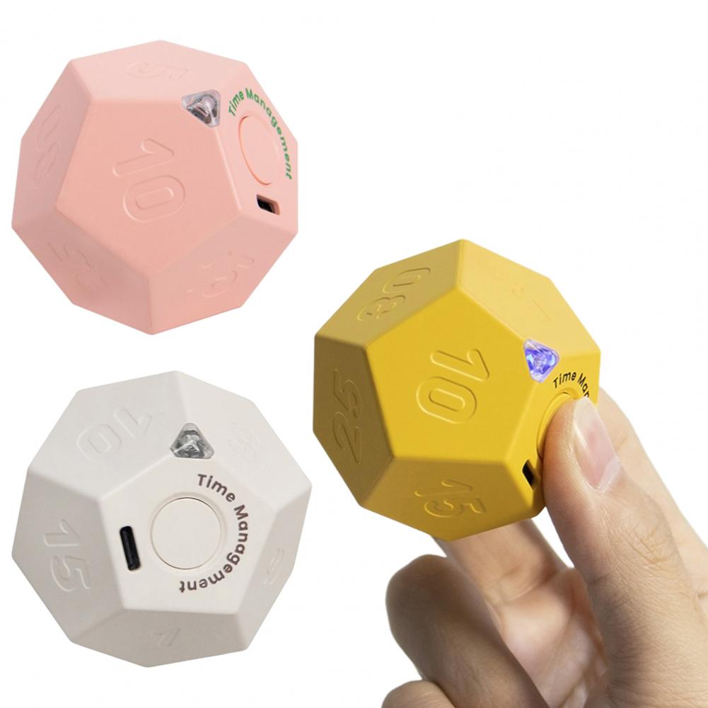 Multi Cube Timer 1/3/5/10/15/20/25/30/45/60/90 Minutes Setting Rotating Timer Vibration Reminder Modes Study Countdown Clock