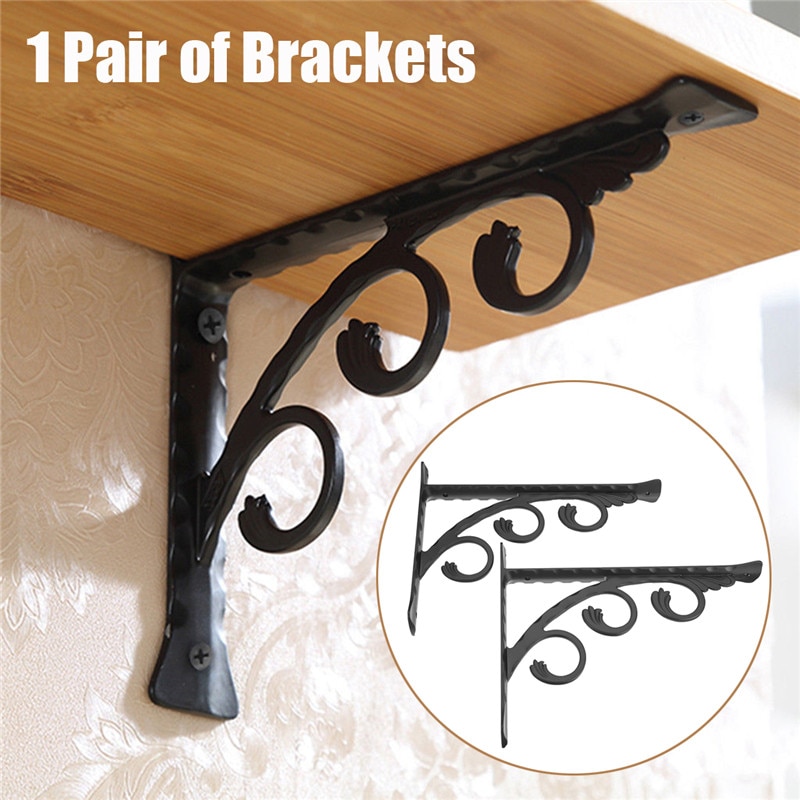 2pcs Aluminum Shelf Bracket L Shape Thickened Corner Brace Shelf Right Angle Bracket for Commodity Furniture Fittings Hardware