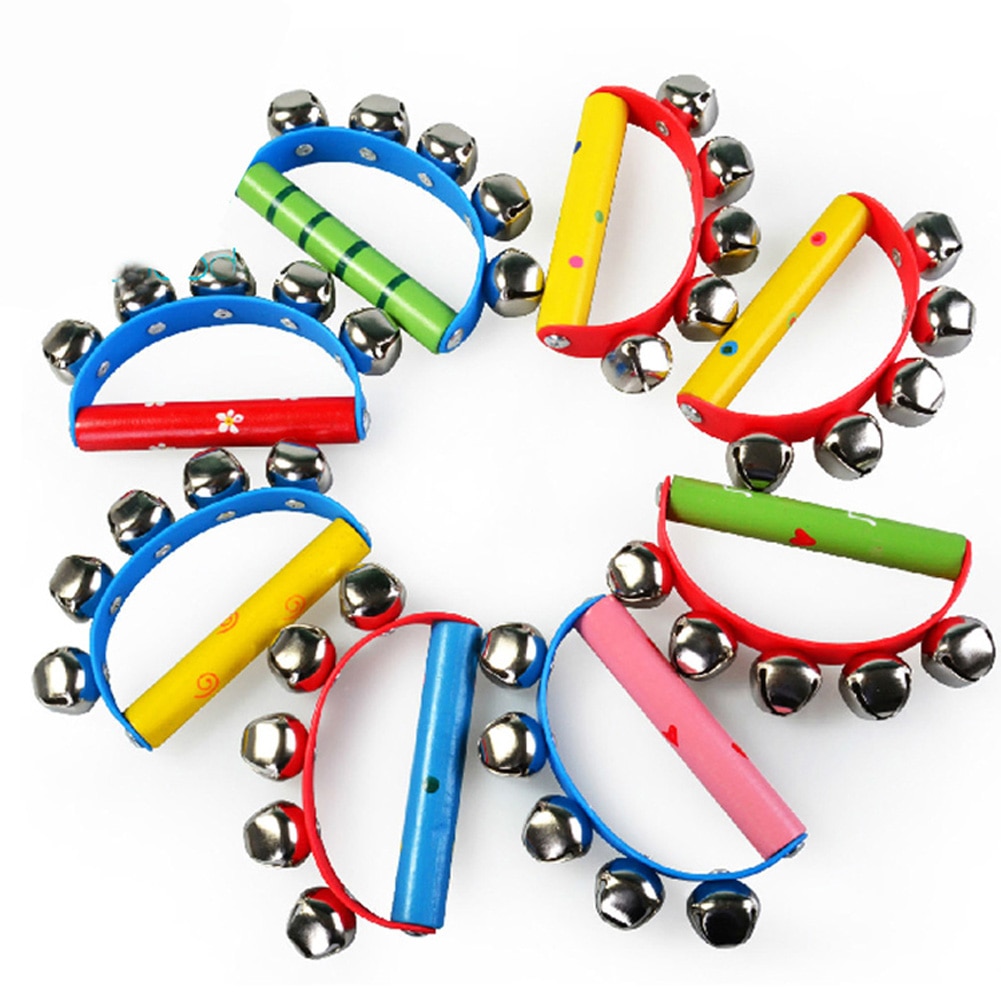 Handbell Toy Educational Shaking Baby Jingle Intelligent Rhythm Tambourine