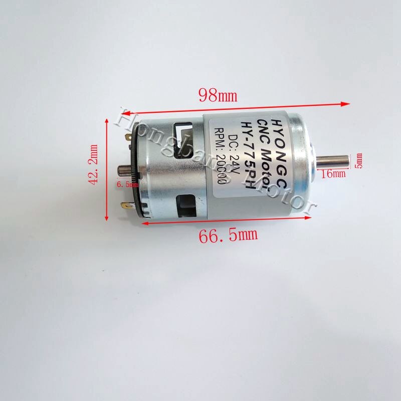 HONGYC HY-775PH 20000RPM 775 CNC Spindle Motor with ER11 Collet Set, DC 24V, High Power, Noise Suppression, Electrical DC Motor