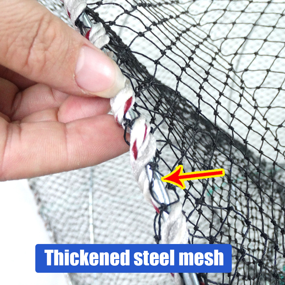 Trampa de pesca plegable, red para cangrejos, camarones, trampa para peces con escalado automático, red de nailon para pesca, fundición de cangrejos y cangrejos