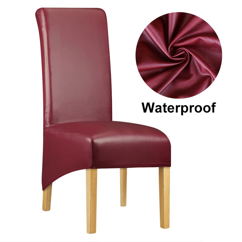 Waterproof PU Fabric Long Back Chair Cover King Back Chair Covers Elastic Washable Home Hotel Banquet: 1793-W