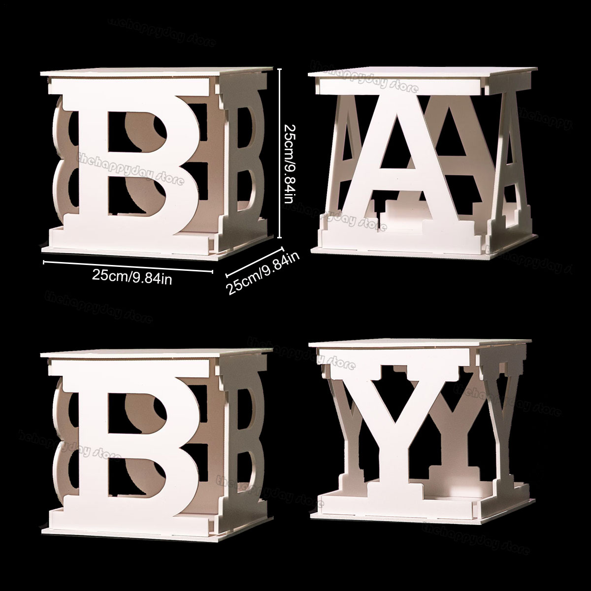 Holle Baby Letters Frame Stand Mozaïek Vullen Ballonnen Doos KT Board Alfabet DIY Brief Baby Douche EEN Verjaardagsfeestje Decor: Deep Sapphire