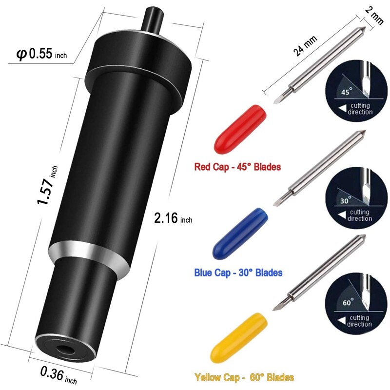 Deep Cut Blades with Blade Housing,30/45/60 Degree Deep Point Replacement Blades Kit,for Cricut Explore,Explore Air 2
