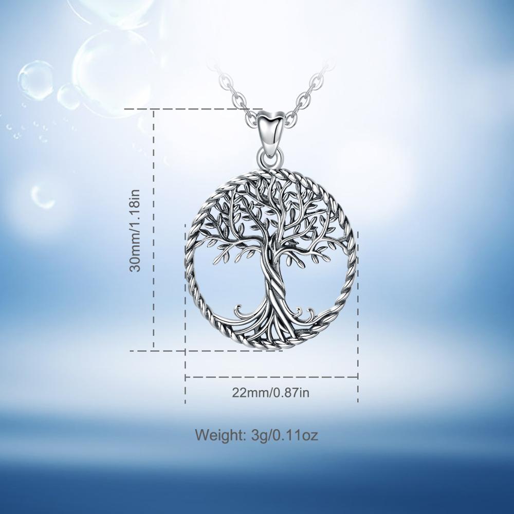 Eudora 925 Sterling Silver Tree Of Life Necklace Oxidized Silver Twisted Oak Tree Charm with Silver Chain or only pendant CYD487