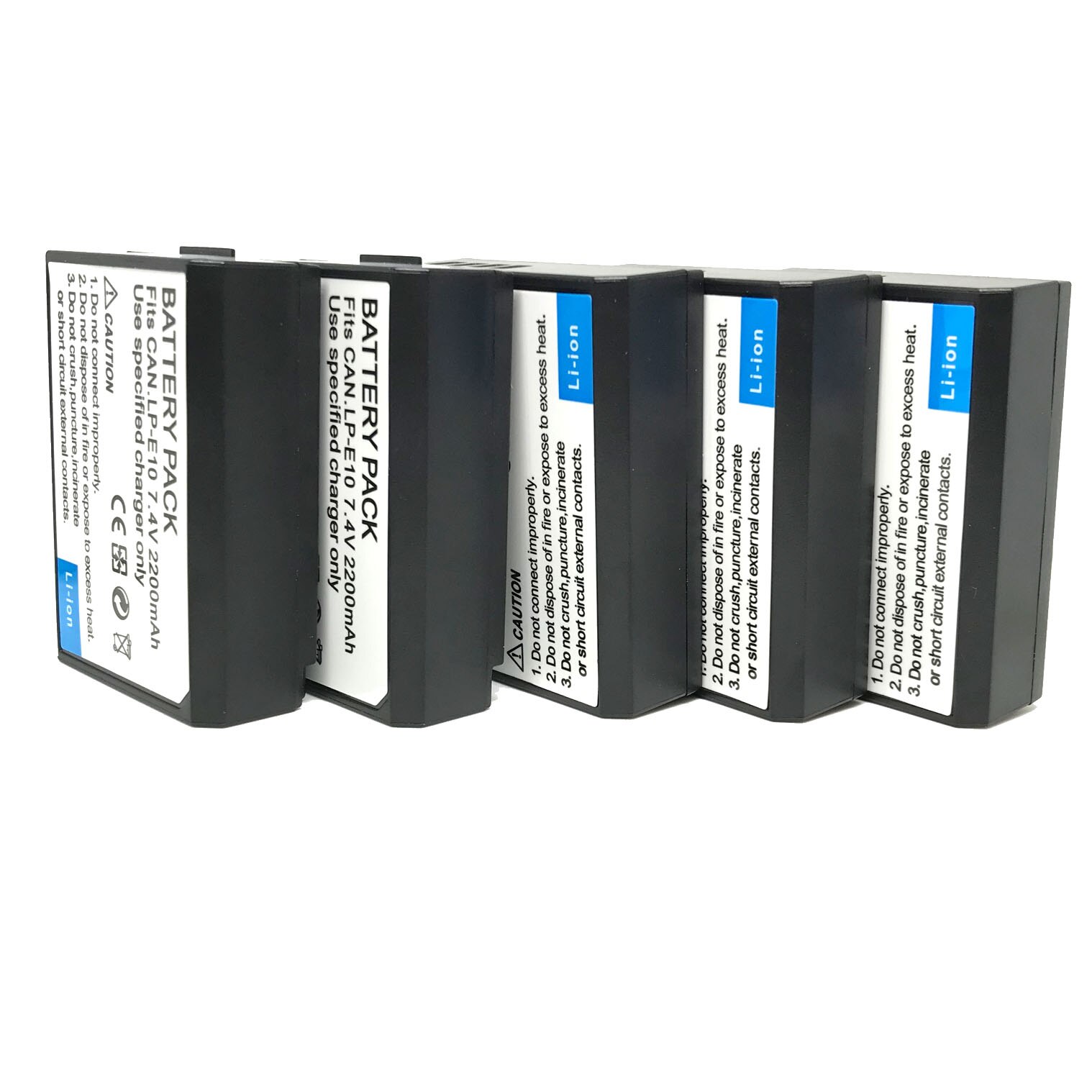 LP-E10 LPE10 Li-Ion Batterij Packs Voor Canon Eos Rebel T3 1100D Kus X50 Rebel T5 1200D Rebel T6 Eos 1300D camera Batterij: 5pcs