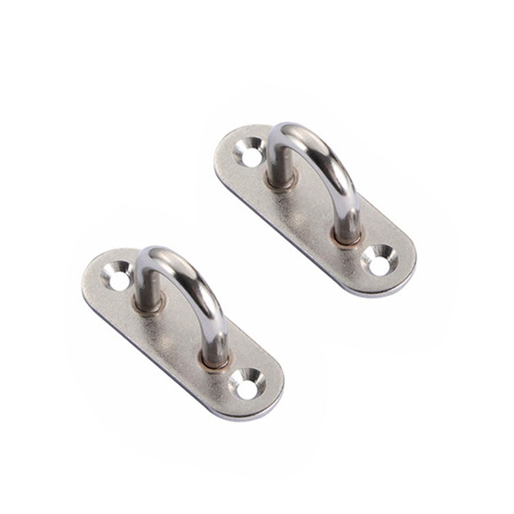 2Pcs Stainless Steel U-shape Pad Eye Plate Wall Mount Hammock Fixed Hook Base Multi-Function Hammock Hammock Hook Metal Base: S
