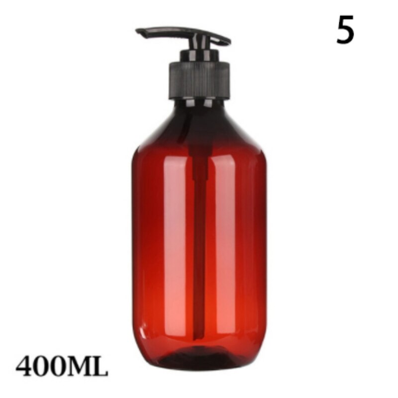 100-500ml Liquid Soap Shower Gel Refillable Bottle Brown Bathroom Shampoo Bottles Wash Hair Conditioner Lotions Press Dispenser: A5