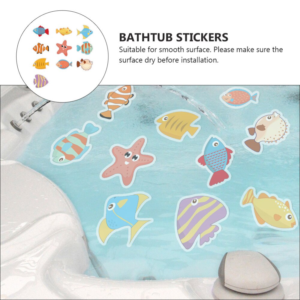 Pegatina de dibujos animados para bañera, decoración de baño, antideslizante, impermeable, 10 Uds.