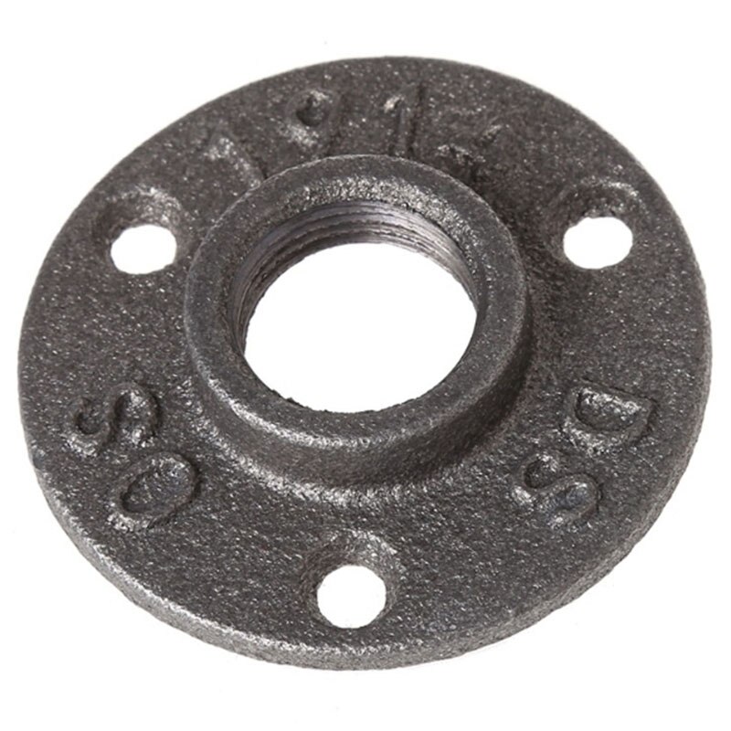 10Pcs/Lot Dn15 Bsp Thread Malleable Iron Pipe Fittings Wall Mount Floor Antique Retro Style Flange Hardware Tool Iron Casting Fl