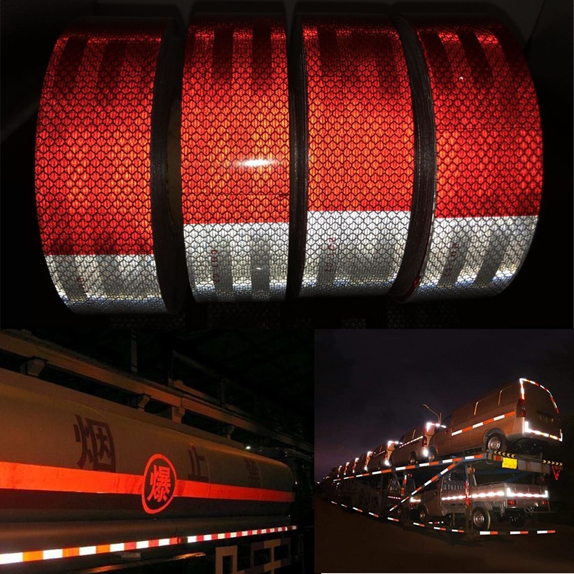 Hoge Intensiteit Reflecterende Vinyl Tape Reflector Sticker Materialen Voor Voertuig Vrachtwagen Auto Trailer Veiligheid