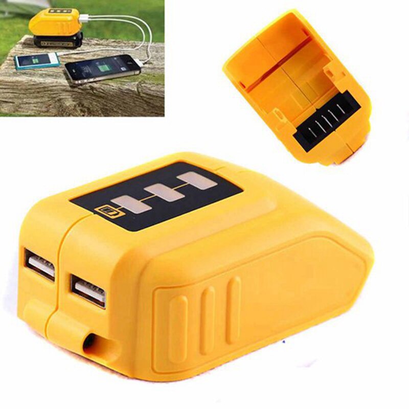 Konwerter USB ładowarka robić DEWALT 14.4V 18V 20V Li-jon przetwornica robić baterii DCB090 urządzenie USB adapter robić ładowania zasilacz