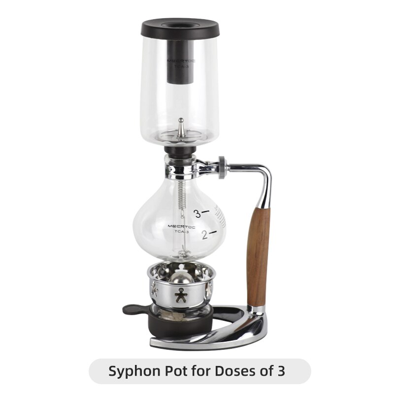 3/5 Cups Syphon Pots Coffee Kettle pot Set Filter Syphon Coffee Maker Tea Siphon Heat-Resistant Household Pot: Syphon TCA 3
