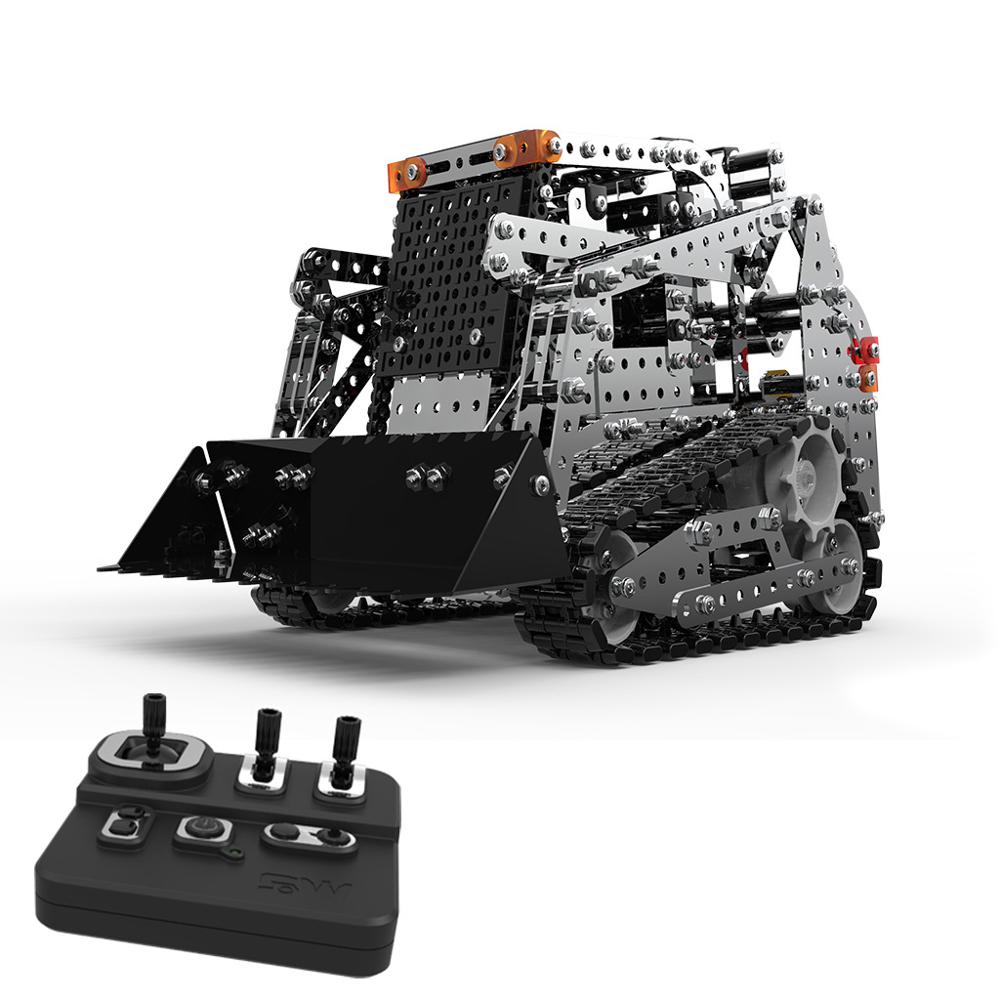 Rc bil 2.4g 10ch 1178 st rostfritt stål diy rc kontroll bulldozer larvband för gaffeltruck ingenjör dumper modell fordon