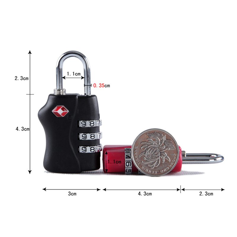 Luggage Metal Code Password Locks TSA Customs Code Lock TSA338 Luggage Small Lock Travel Safe Anti-Theft Password Lock Protectio