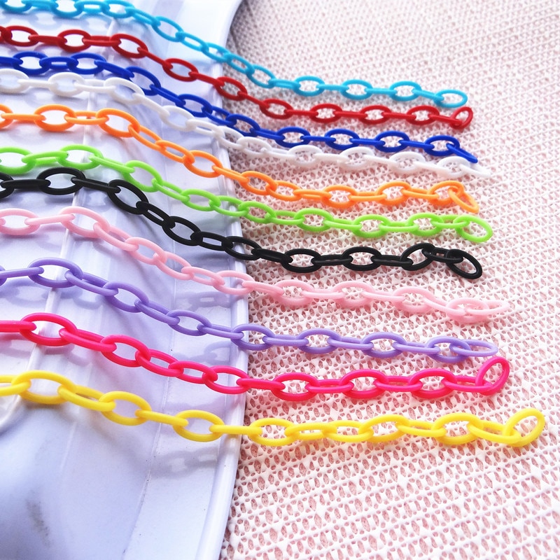 8*13mm 41-45cm smycketillbehör färgglada kedja halsband armband örhängen plast charm tillbehör för smyckestillverkning