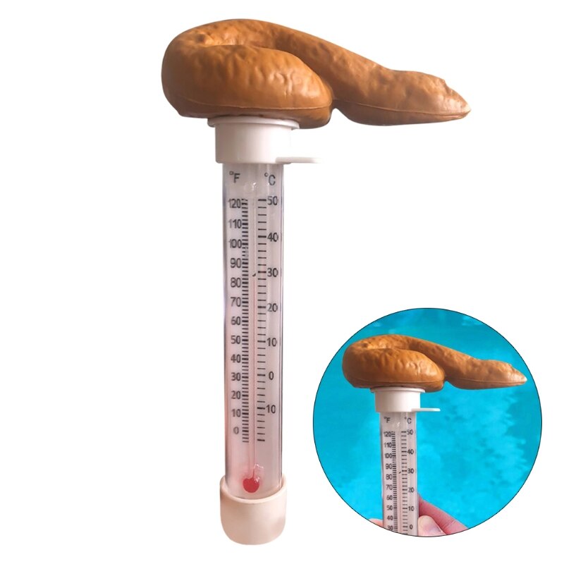 Swimming Pools Thermometer Floating Poop Prank Water Thermometer Funny Poop-Shaped Prank Floating Pool Thermometer Spas M4YD