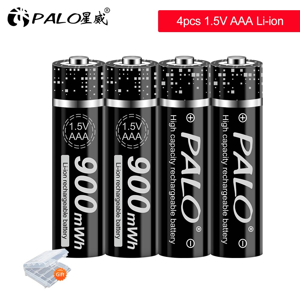 Batterie lithium-ion rechargeable, 1.5V, 2800 mWh, 1.5V, pour télécommande, souris, petit ventilateur, jouet électrique: 4pcs AAA