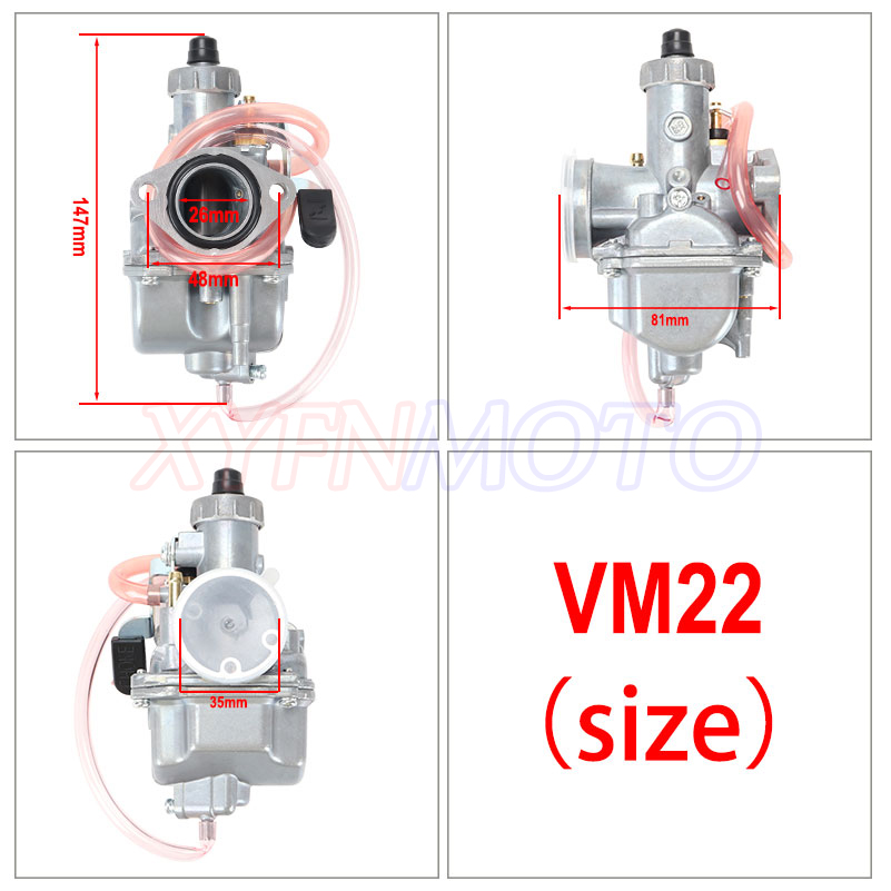 Carburateur VM22 26mm pour Mikuni Pit Dirt Bike 110cc 125cc 140cc Lifan YX Zongshen Pit Dirt Bike XR50 CRF70 KLX BBR Apollo