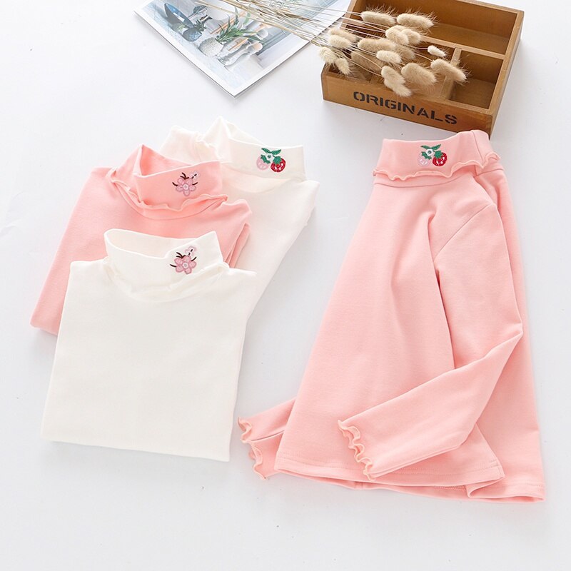 Baby Girl Cute Long Sleeve Autumn T-Shirts Kids Embroidery Floral Printed Tops Tees Casual Blouse