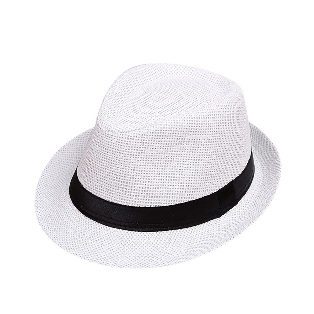 Dei Capretti dei bambini Della Spiaggia di Estate Cappello di Paglia di Jazz Panama Trilby Cappello di Fedora Gangster Cap outdo