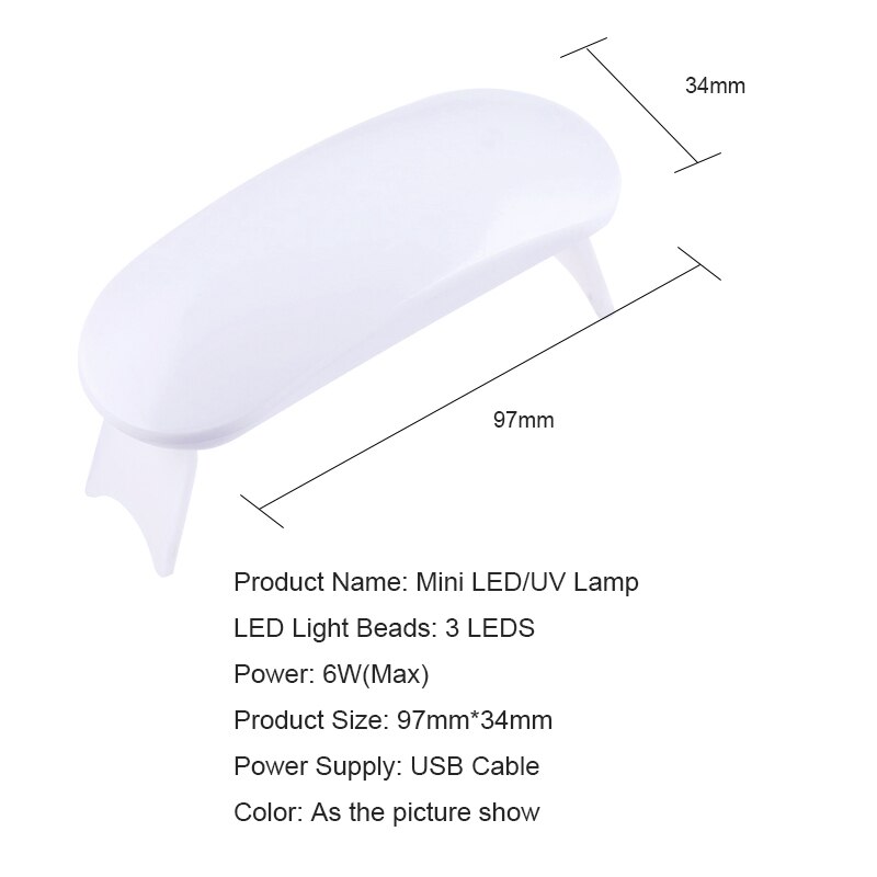 Nicole Dagboek 3W Usb Mini Nail Dryer Draagbare Uv Led Curing Lamp 30 S Sneldrogende Genezen Licht Voor gel Polish