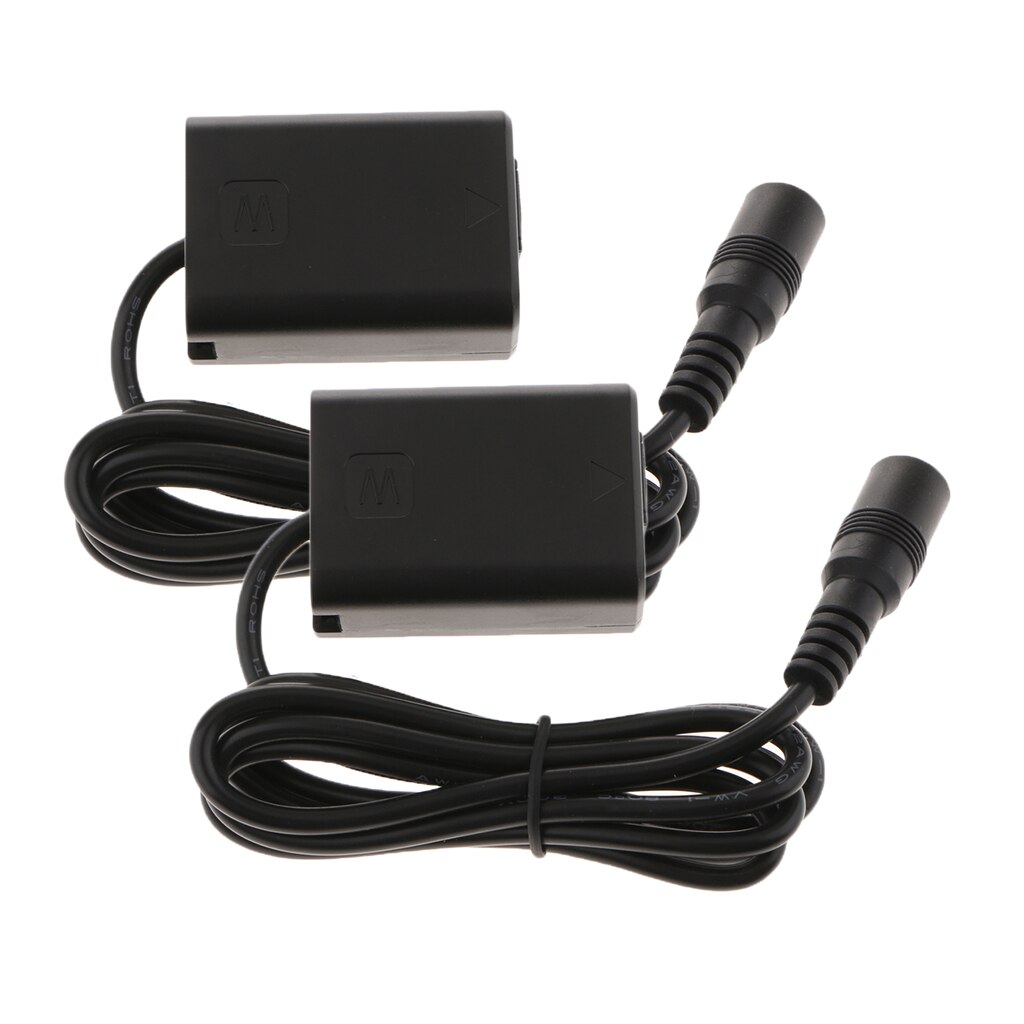 2 pçs manequim bateria NP-FW50 dc adaptador de alimentação do acoplador para sony a7m2 a7s a7r a7