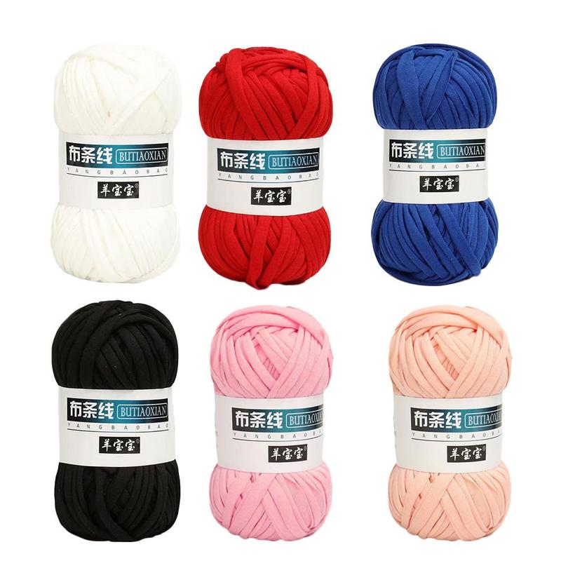 100g Color Yarn Strip Hook Bag Line Handmade Hand-woven Cushion Line Rug Diy Fabric Thick Crochet Yarn