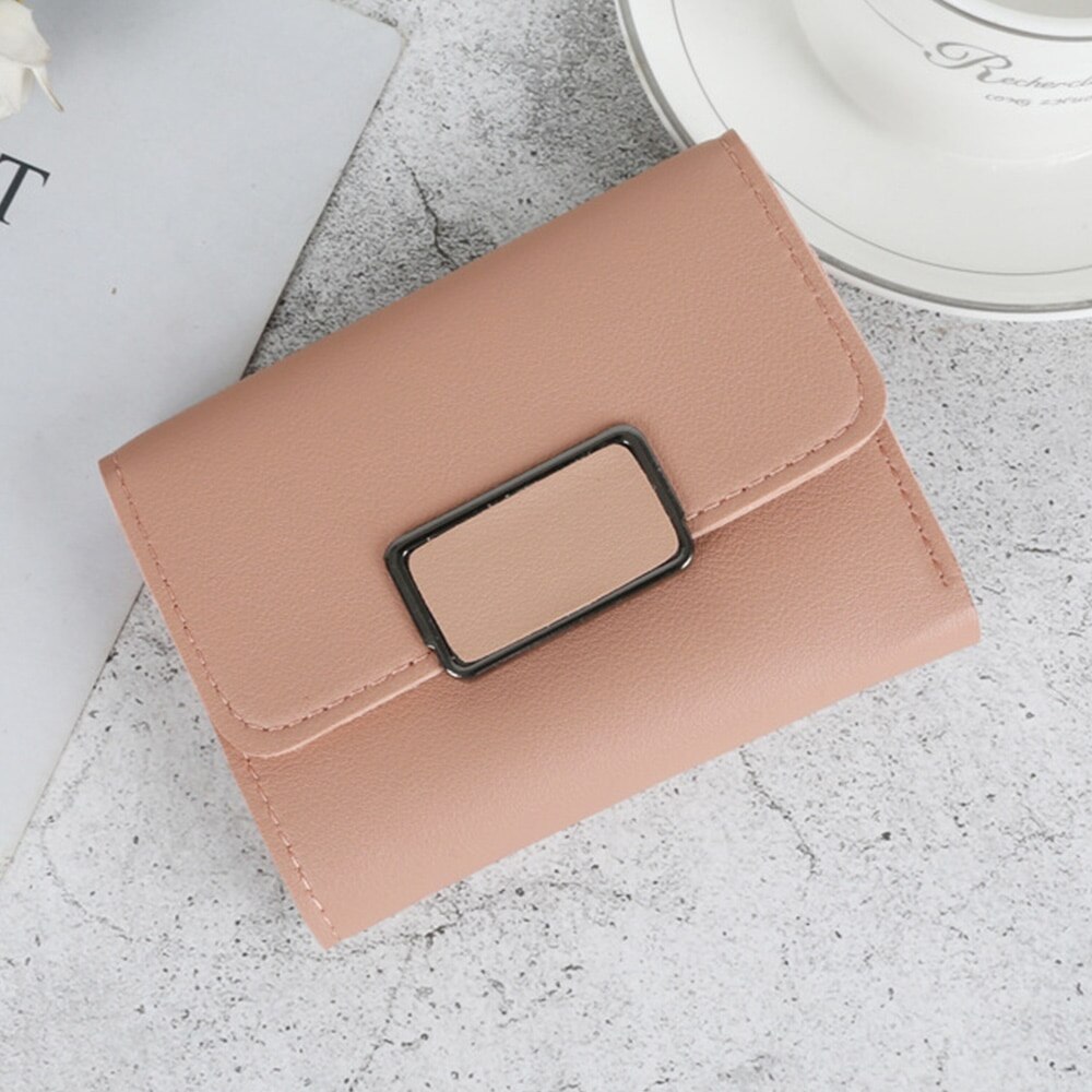 Women Wallet Many Departments Card Holder Foldable Ladies Small Purse Zipper Hasp Card Case Female Wallets: C