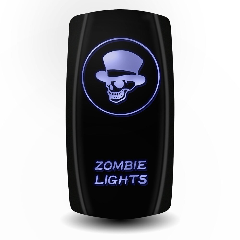 1PC 12V 20A Marine Switch Car Boat Rocker Switch Truck SPST Switch Carling Waterproof 5Pin ON-OFF Switch With Dual LED Light Bar: Zombie Lights(2)