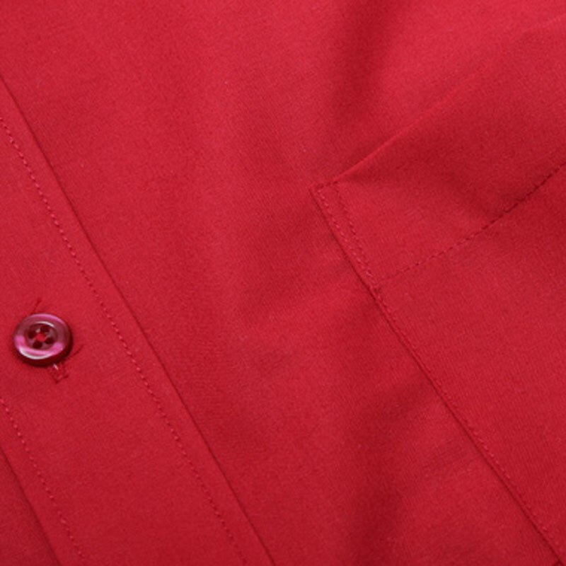 In the spring of men's big red long sleeve shirt young married pure color shirt