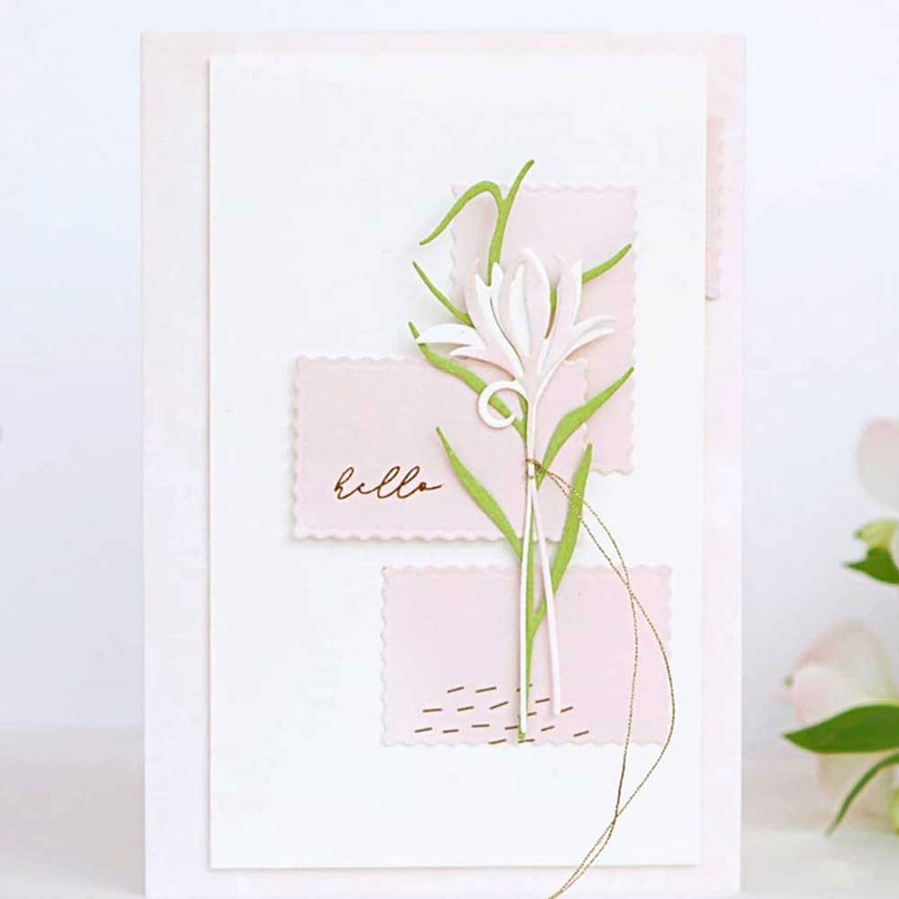 6pcs Blooming Magnolia Flowers Metal Cutting Dies Scrapbook Dariy Decoration Stencil Embossing Template DIY Greeting Card Handm