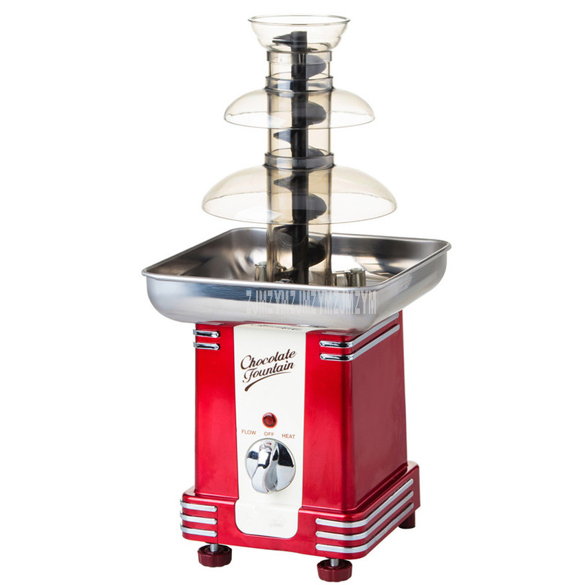 220V Mini Schokolade Brunnen Kreative retro Schokolade Wasserfall 70w Haushalt 3 Schicht DIY Rührgerät Heizung Fondue Maschine