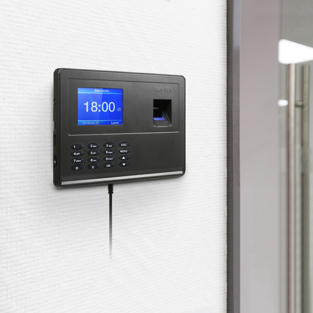 Biometric Fingerprint Attendance Machine 2.8" Display USB Fingerprint Attendance System Time Clock Employee Checking-in Recorder