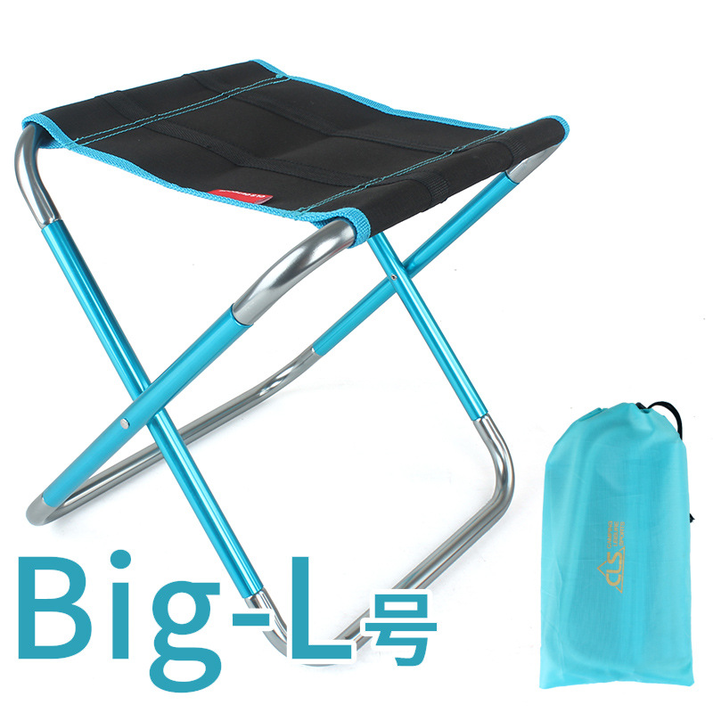Forstørret udendørs foldestol aluminiumslegering stol bærbar grillfisketog maza ultralet sammenfoldelig vandring camping: Blå
