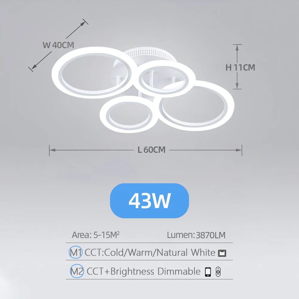 Moderne ledet-taklampe lysekrone akryl baderomslys glans stuearmaturer til taklampe hjeminnredning belysning: misligholde tittel