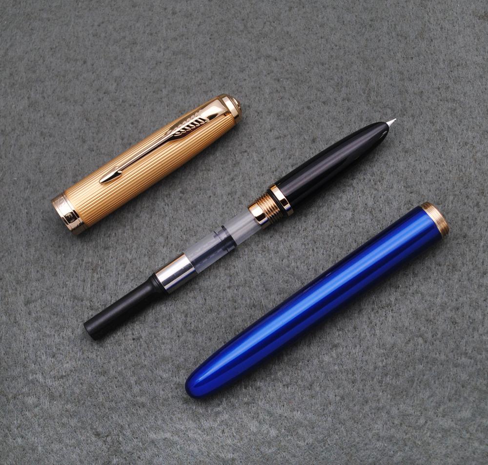 Jinhao 85 Metal/Wood Fountain Pen Golden Cap Extra Fine Nib 0.38mm Ink Pen