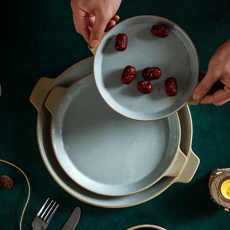 Fantercy nordisk restaurang keramik western tallrik hushåll enkel bakform salladsskål dessert tallrik benporslin