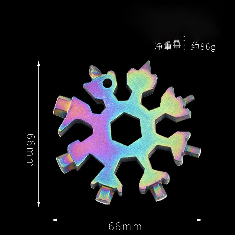 Mintiml™18-in-1 Edelstahl Schneeflocken Multi-Werkzeug bilden Schlüssel 420 Multifuction Achteckige Schlüssel Weihnachten: Farbe